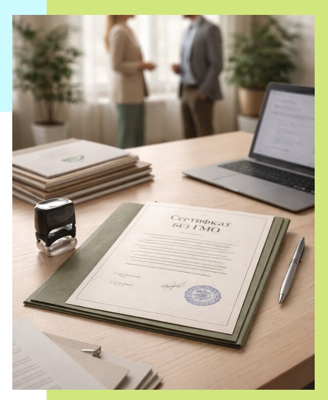 Сертификат без ГМО в Симферополе от 7790 р. оформить срочно Алешин-Сим